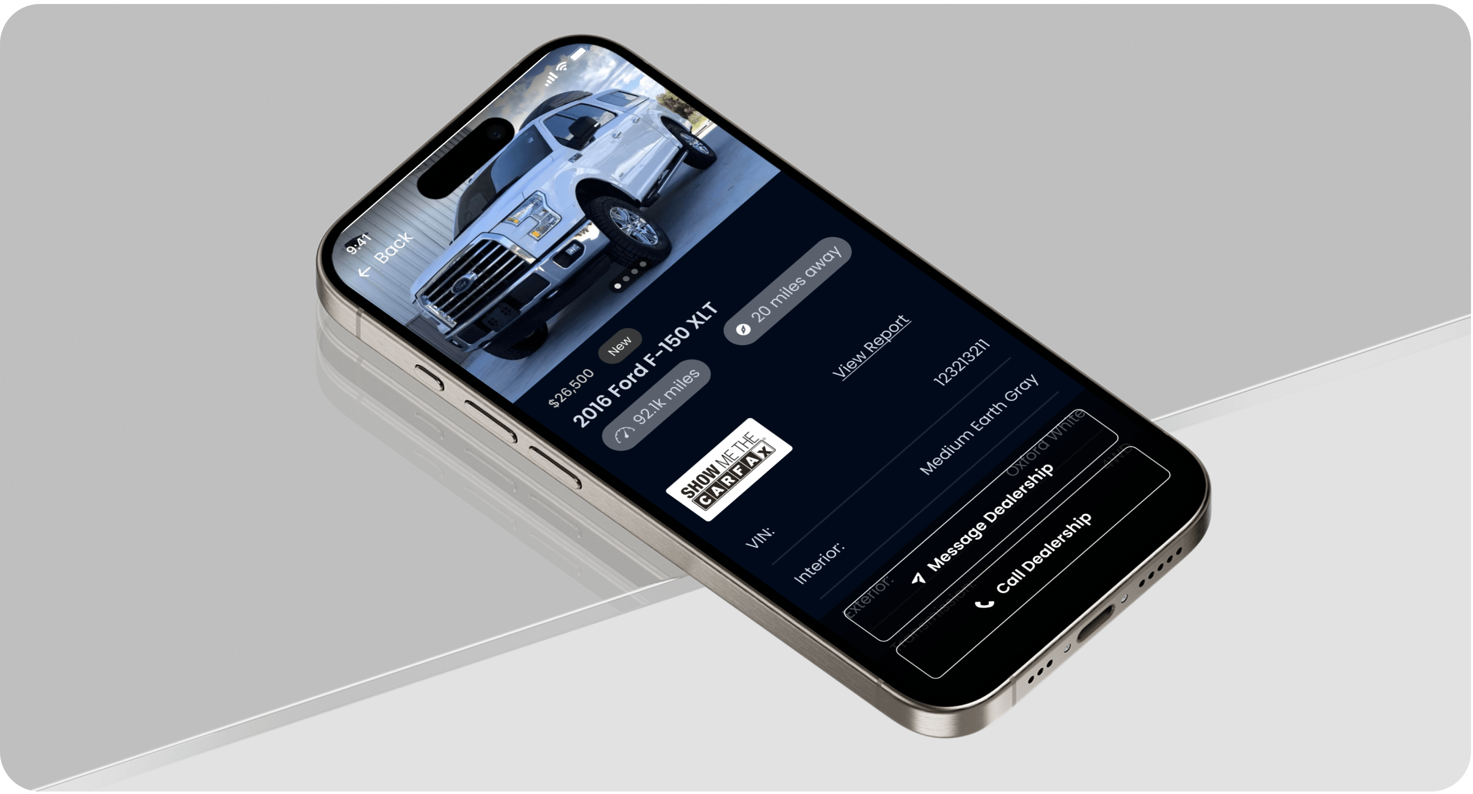 InfoRide Vehicle Details Interface