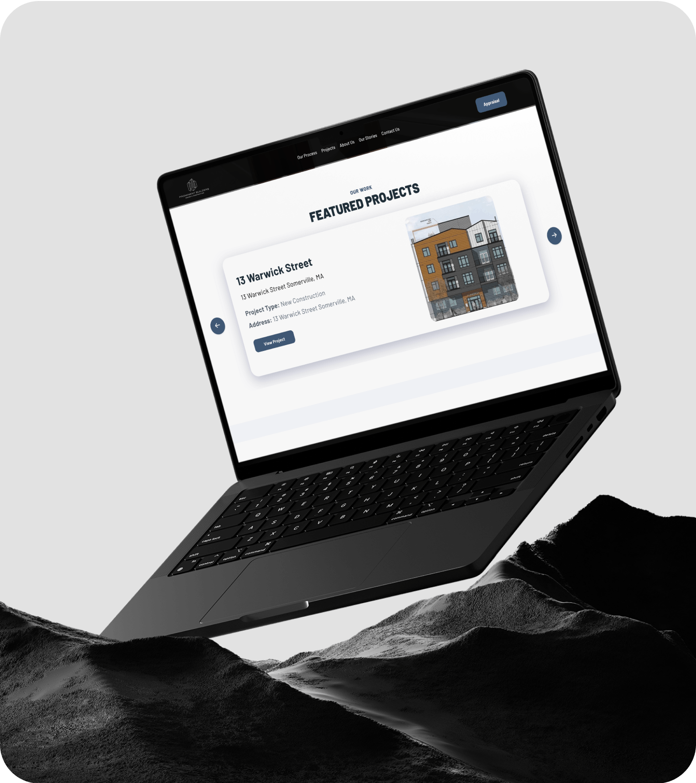 Prominent Builders Website Interface