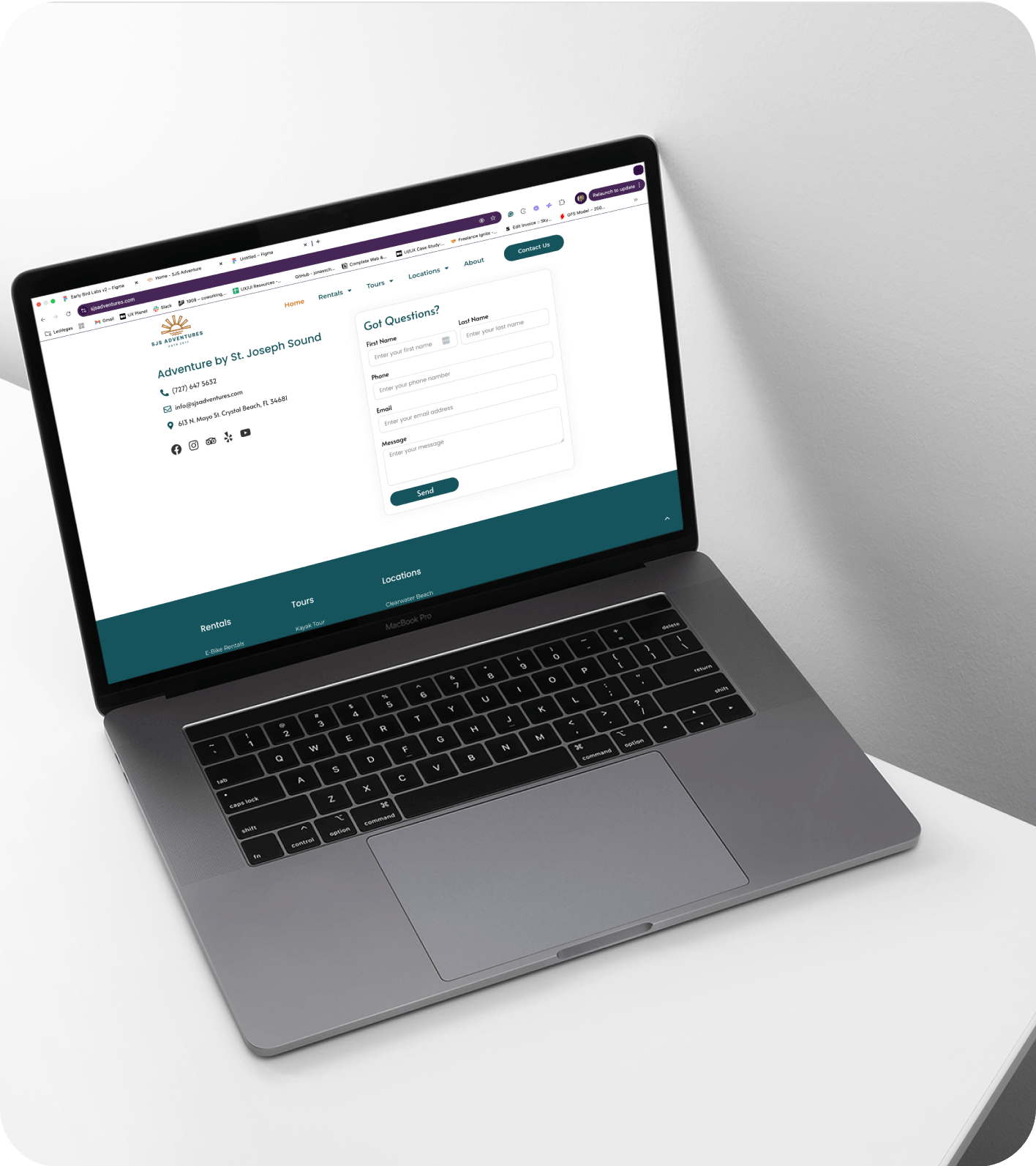 SJS Adventures Website Interface