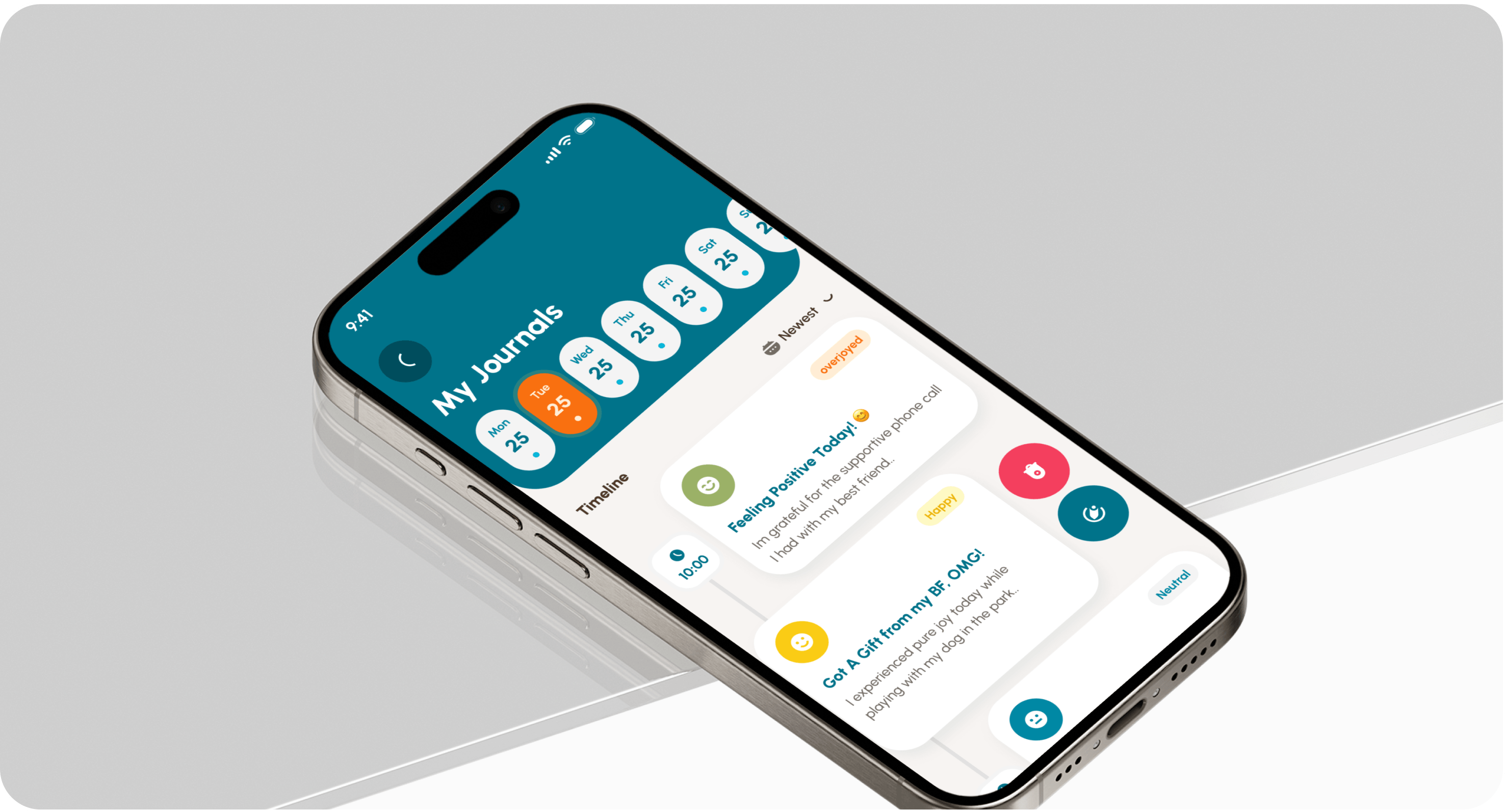 TheraMynd Journal Timeline Interface